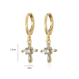 Brincos cruz de cristal