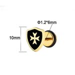 Brincos cruz de malta em metal
