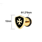 Brincos cruz de malta em metal