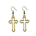 Brincos cruz vintage ouro antigo