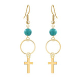 Brincos cruz vintage prateados ouro