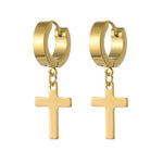 Brincos de cruz dourado modelo 1
