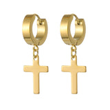 Brincos de cruz dourado modelo 1