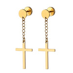 Brincos de cruz dourado modelo 3