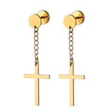 Brincos de cruz dourado modelo 3