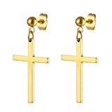 Brincos de cruz dourado modelo 4