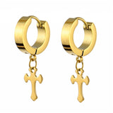 Brincos de cruz dourado modelo 6