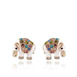 Brincos elefante com cristais ouro