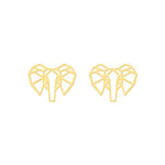 Brincos elefante origami ouro