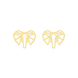 Brincos elefante origami ouro