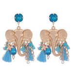 Brincos elefante vintage azul celeste