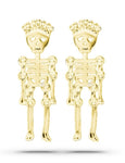 Brincos esqueleto ouro