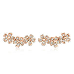Brincos florais ouro rosa
