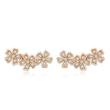 Brincos florais ouro rosa