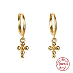 Brincos forma de cruz ouro