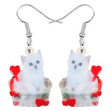 Brincos forma de gatinho no cesto valor por defeito título