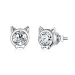 Brincos gato de luxo de zircónia valor por defeito título
