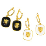 Brincos leão elegantes preto