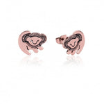 Brincos leão minimalistas ouro rosa