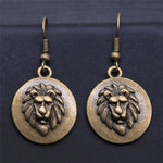 Brincos leão vintage bronze 1