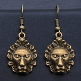 Brincos leão vintage bronze 2