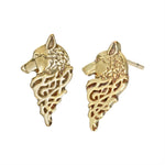 Brincos lobo moderno dourado