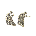 Brincos lobo viking dourado