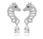 Brincos luxuosos de cavalo transparente