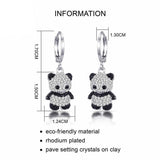 Brincos panda com diamante valor por defeito título