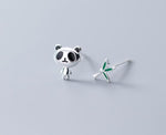 Brincos panda original cor prateada