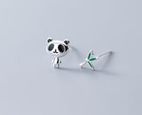Brincos panda original cor prateada