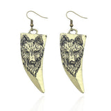 Brincos pendentes lobo dourado
