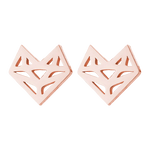 Brincos raposa origami ouro rosa final