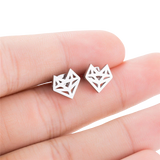 Brincos raposa origami prata suprema