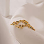 Brincos serpente dourada com diamantes multicolores valor por defeito título
