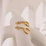 Brincos serpente dourada com diamantes multicolores valor por defeito título