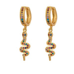 Brincos serpente dourada com diamantes multicolores valor por defeito título