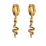 Brincos serpente dourada com diamantes multicolores valor por defeito título