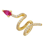 Brincos serpente dourada cristal rosa valor por defeito título