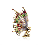 Broche anjo borboleta ouro