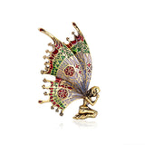 Broche anjo borboleta ouro