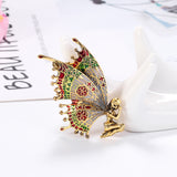Broche anjo borboleta ouro