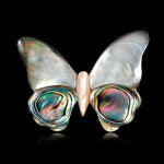 Broche borboleta cinzento