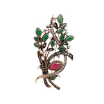 Broche de pedra verde