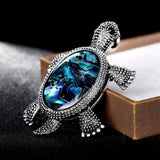 Broche de tartaruga prata