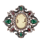 Broche estilo idade média verde