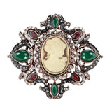 Broche estilo idade média verde