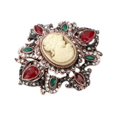 Broche estilo idade média vermelho