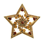 Broche estrela castanho