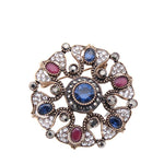 Broche floral azul